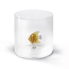 WD LIFESTYLE Bicchiere in vetro borosilicato 250 ml Decoro pesce tropicale oro