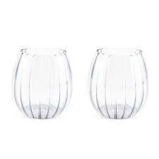 WD LIFESTYLE BICCHIERE SET 2 bicchieri acqua effetto plissè, colore trasparente.