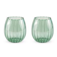 WD LIFESTYLE BICCHIERE SET 2 bicchieri acqua effetto plissè, colore verde