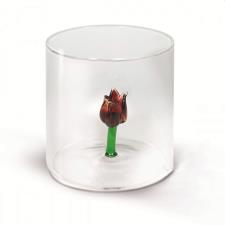 WD LIFESTYLE BOMBONIERA Bicchiere in vetro borosilicato 250 ml Decoro Tulipano