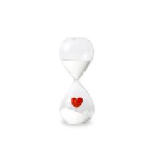 WD LIFESTYLE Clessidra in vetro borosilicato con decoro interno in vetro cuore rosso