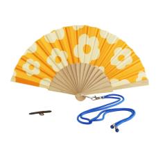 WD LIFESTYLE VENTAGLIO  in legno e tessuto. Decorazione fiori arancio