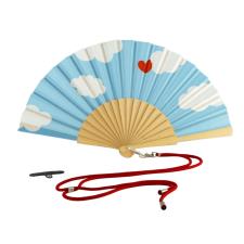 WD LIFESTYLE VENTAGLIO  in legno e tessuto. Decorazione nuvole celeste