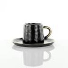 WEISSESTAL Tazza Caffè c-p Onix Black Stone Gold Line SET 6 PZ